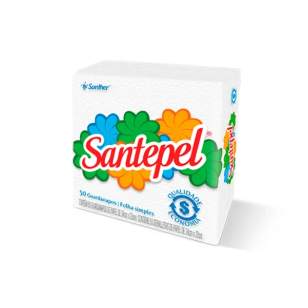Guardanapo de Mesa Santepel Pequeno GTS23 Santher – Folha Simples 50 Unidades
