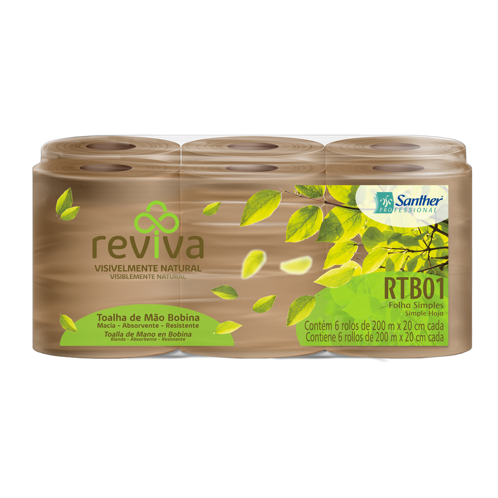 Toalha Bobina Inovatta Reviva Folha Simples 200m – RTB01