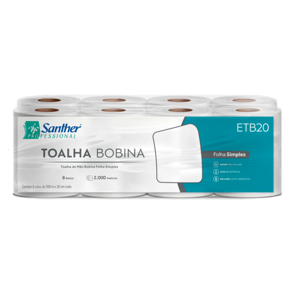 Papel Toalha Bobina Autocorte Eco Santher