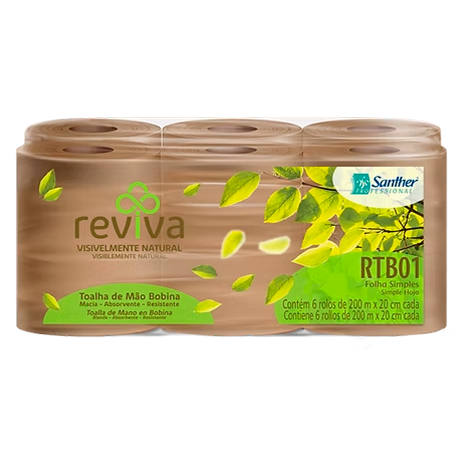 Papel Toalha Bobina Autocorte Reviva Santher – RTB01