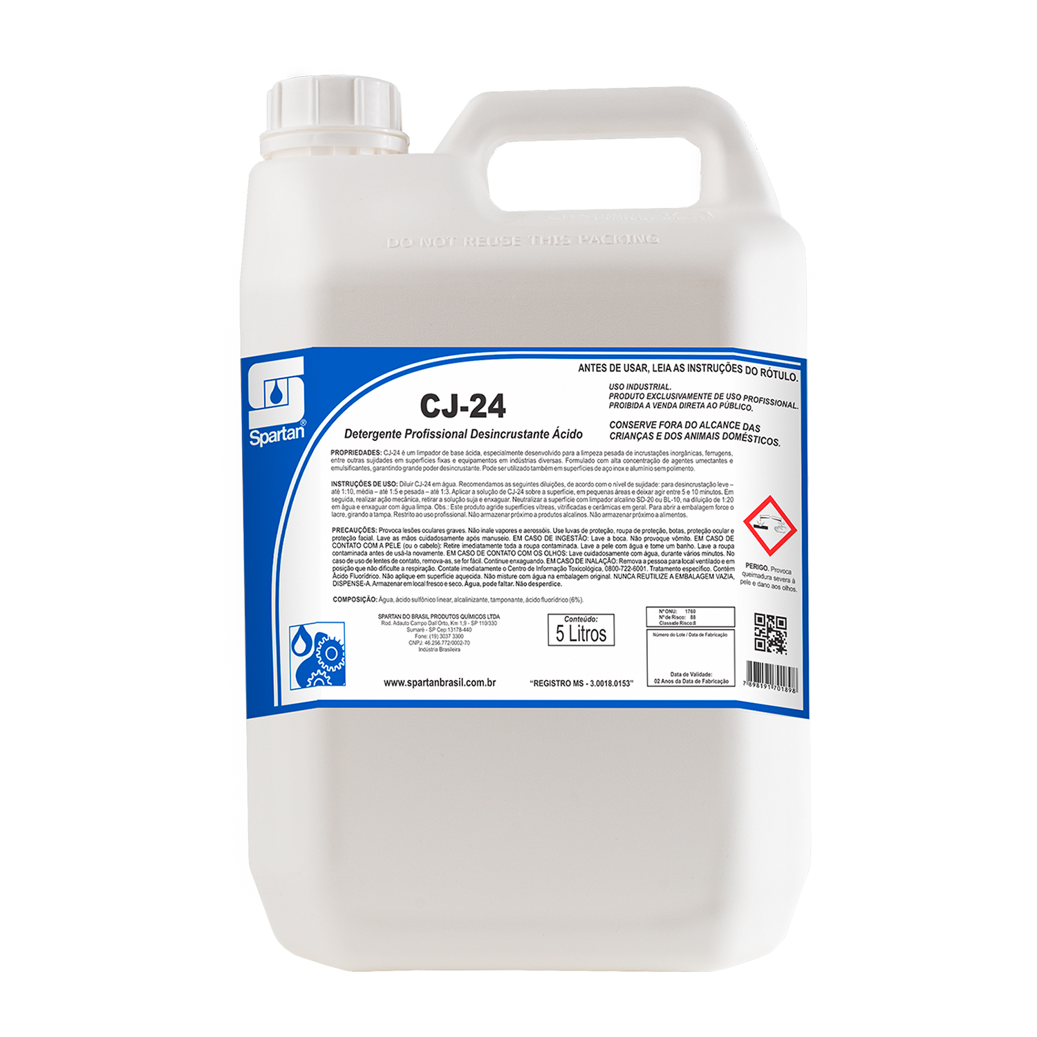 CJ-24 – Detergente Profissional Desincrustante Ácido Spartan